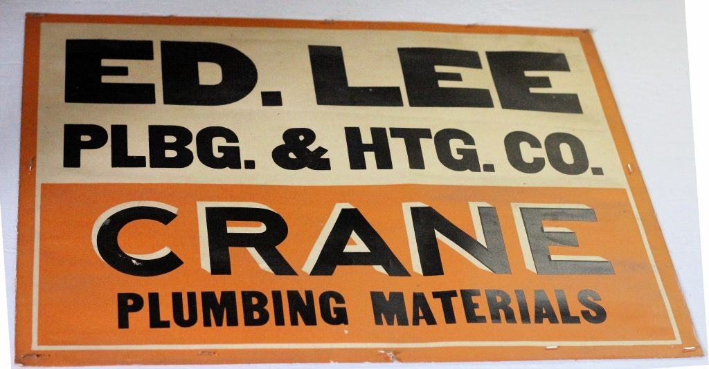 Ed. Lee Crane plumbing materials sign.