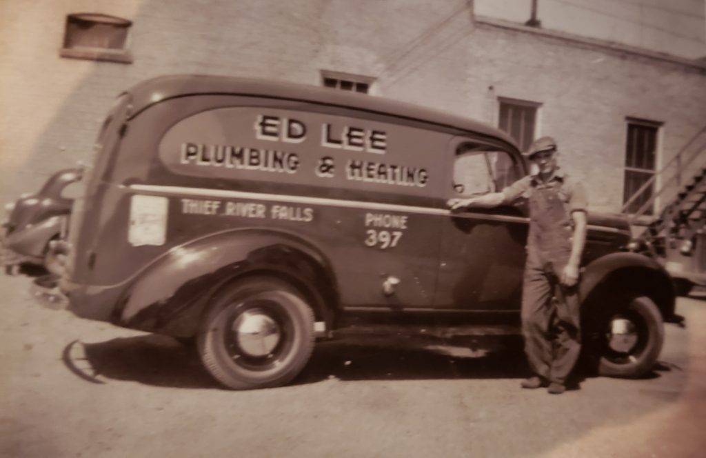 Ed Lee Plumbing & Heating truck, 1940s.